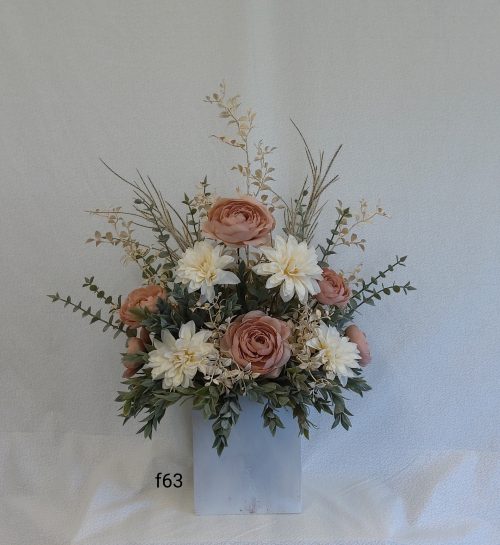 Vintage pink Farmhouse cream Silk Floral