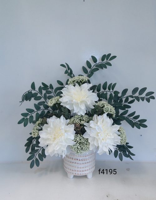 Three White Dahlias floral f4195