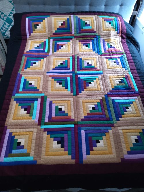 Amish Log Cabin Throw 105alct
